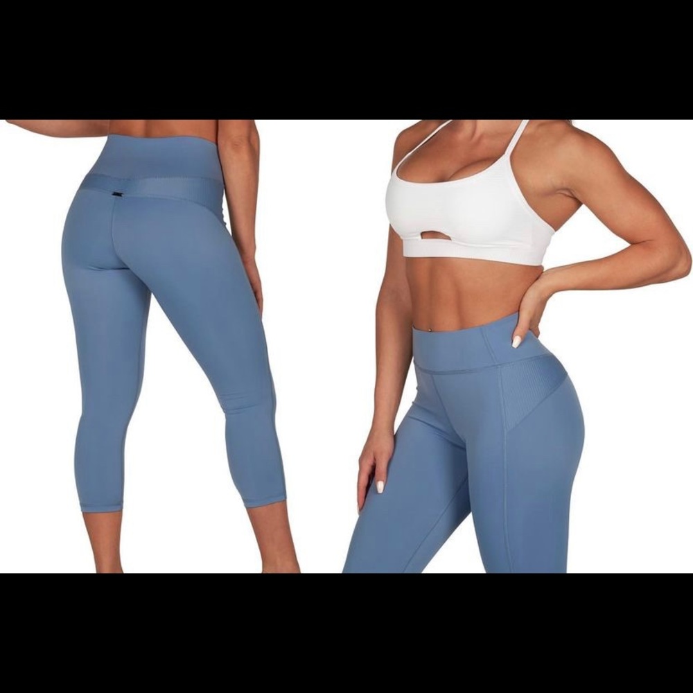 Blue Crop Leggings